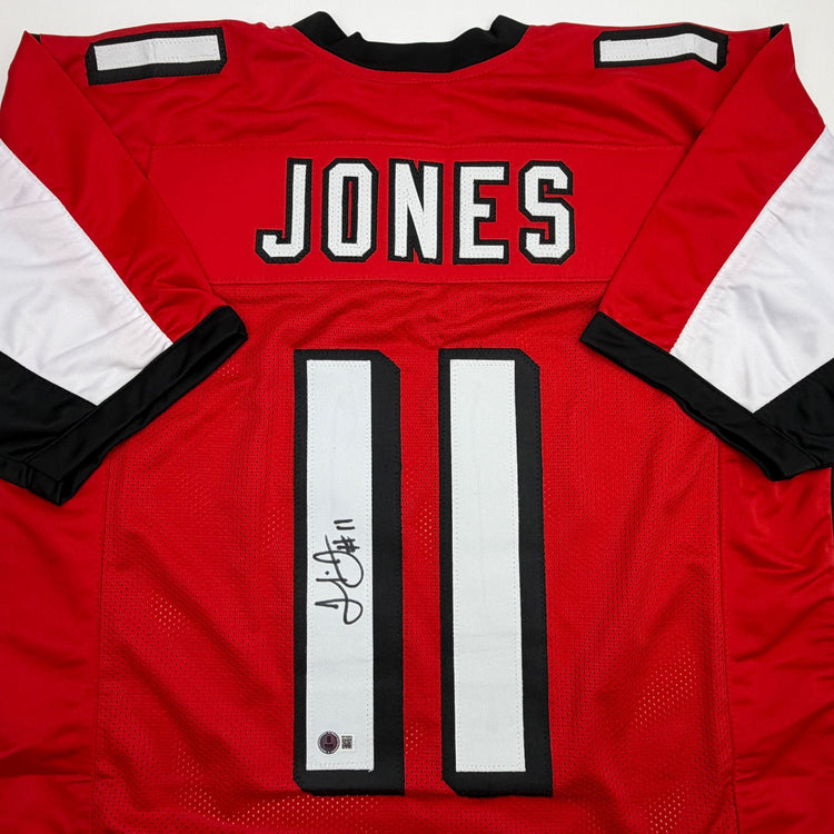 Autographed/Signed Julio Jones Atlanta Red Football Jersey Beckett BAS COA