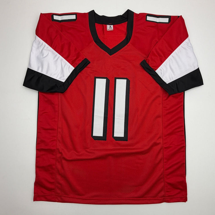 Autographed/Signed Julio Jones Atlanta Red Football Jersey Beckett BAS COA
