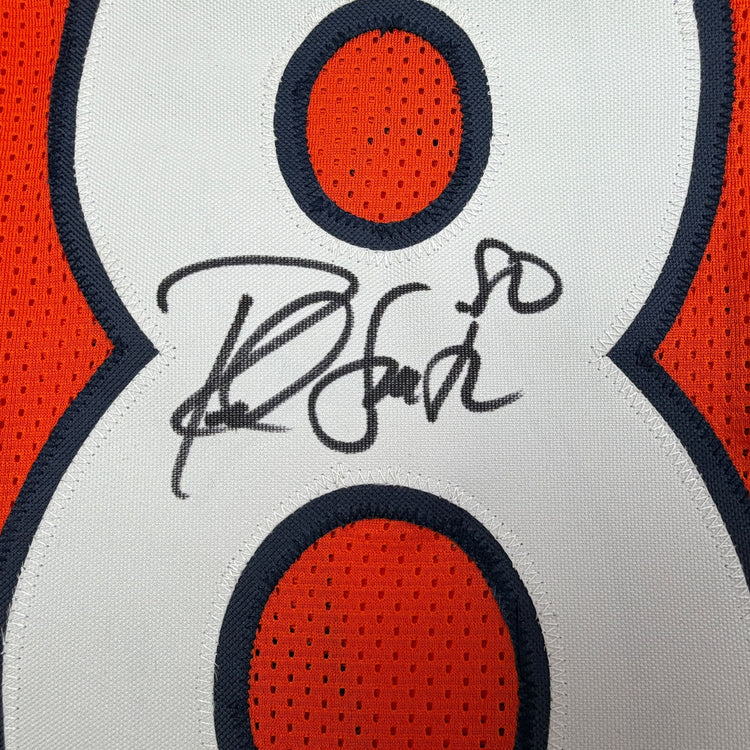 Autographed/Signed Rod Smith 2x SB Champs Denver Orange Pro Cut Football Jersey Beckett BAS COA