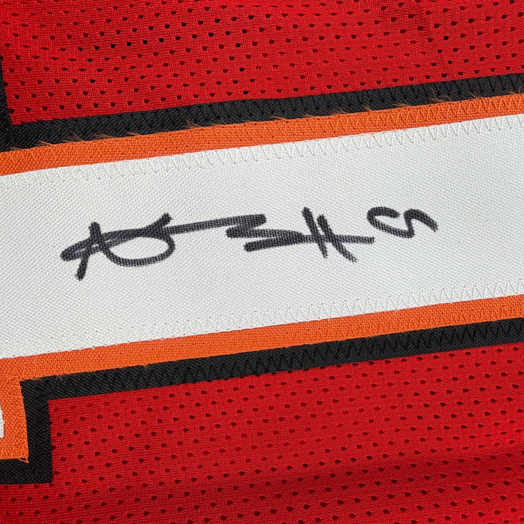 Autographed/Signed Antonio Brown Tampa Bay Red Football Jersey Beckett BAS COA