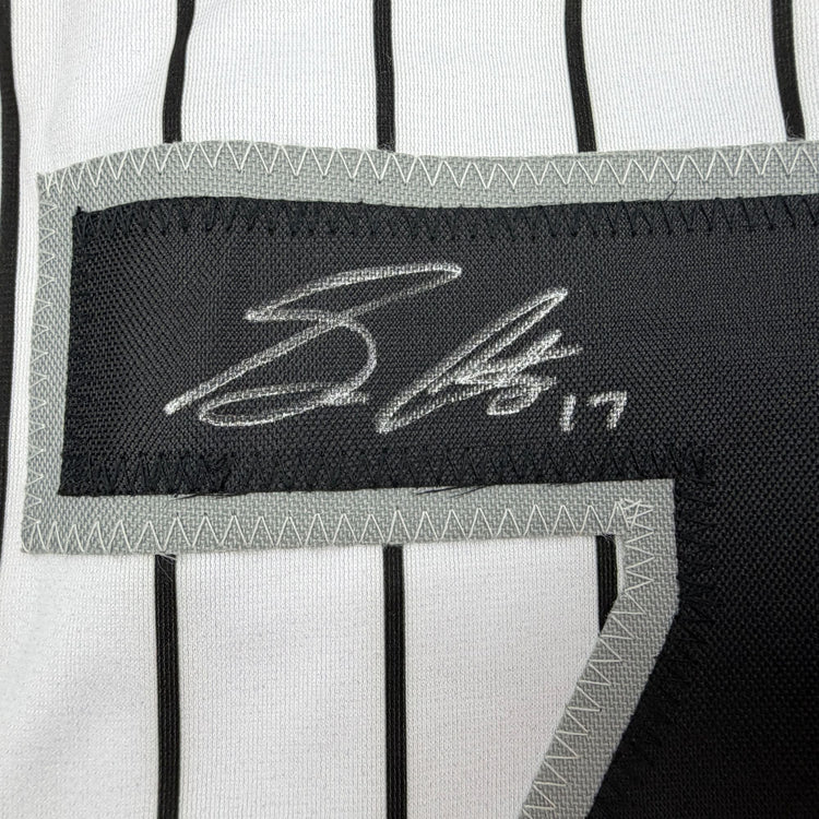 Autographed/Signed Sam Antonacci Chicago Pinstripe Baseball Jersey Beckett BAS COA
