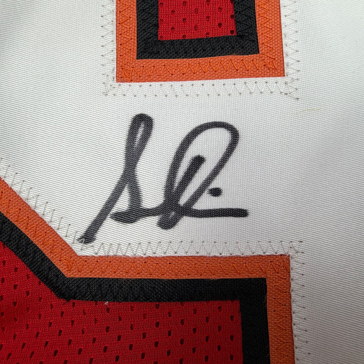 Autographed/Signed Simeon Rice Tampa Bay Red Football Jersey JSA COA