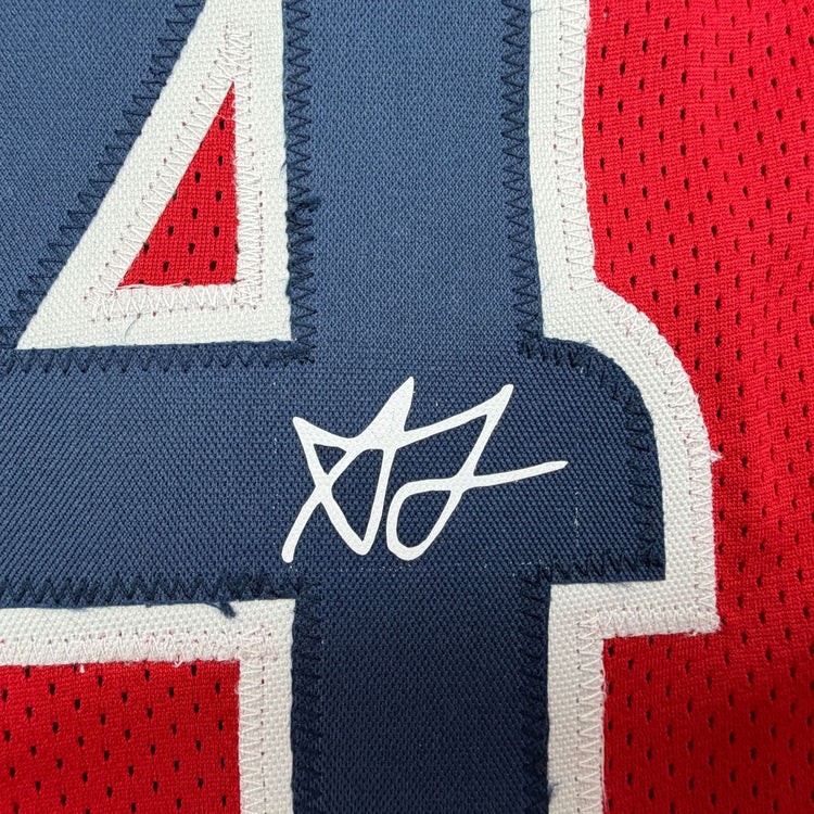 Facsimile Autographed AJ Dybantsa Washington Red Reprint Laser Auto Basketball Jersey Size Men's XL