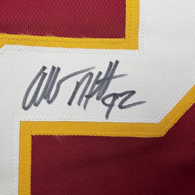 Framed Autographed/Signed Albert Haynesworth 35x39 Washington Maroon Football Jersey JSA COA