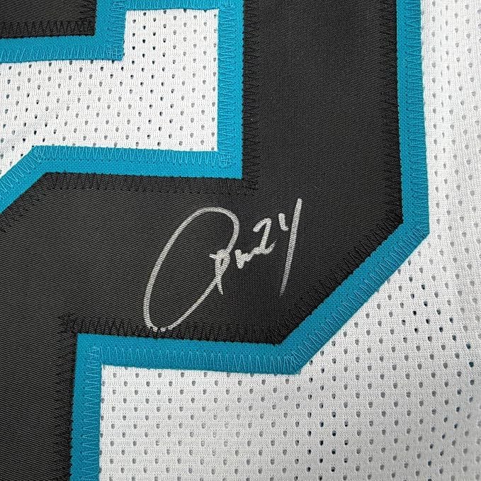 Framed Autographed/Signed Josh Norman 35x39 Carolina White Football Jersey JSA COA