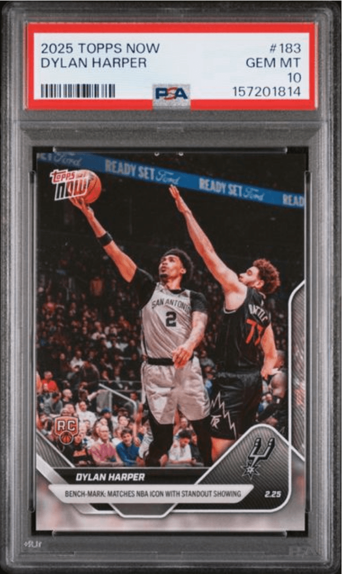 Graded 2025 Topps Now Dylan Harper #183 Rookie RC Basketball Card PSA 10 Gem Mint