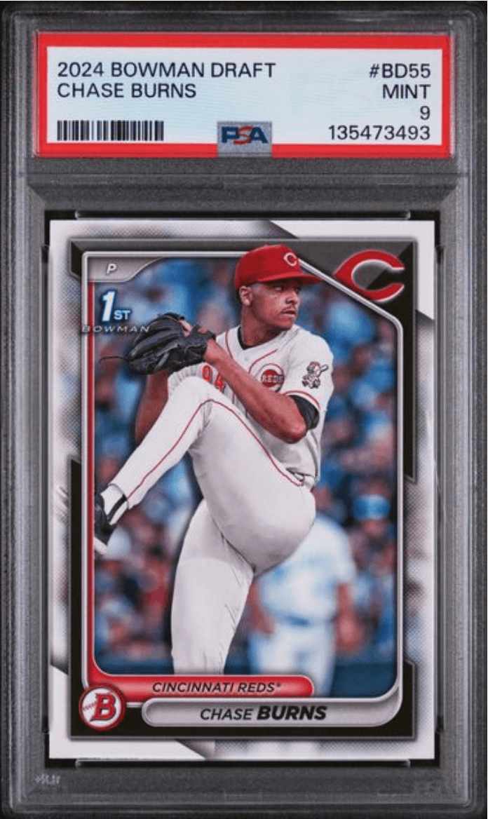 Graded 2024 Topps Bowman Draft Chase Burns #BD55 Rookie RC Baseball Card PSA 9 Mint