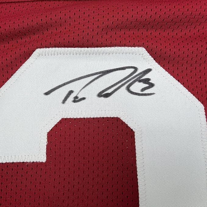 Framed Autographed/Signed Trent Richardson 35x39 Roll Tide Alabama Red College Football Jersey Beckett BAS COA