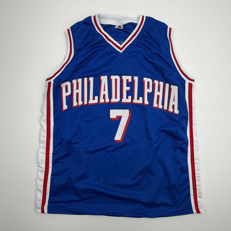 Facsimile Autographed Jaylen Brown Philadelphia Black Reprint Laser Auto Basketball Jersey Size Men's XL