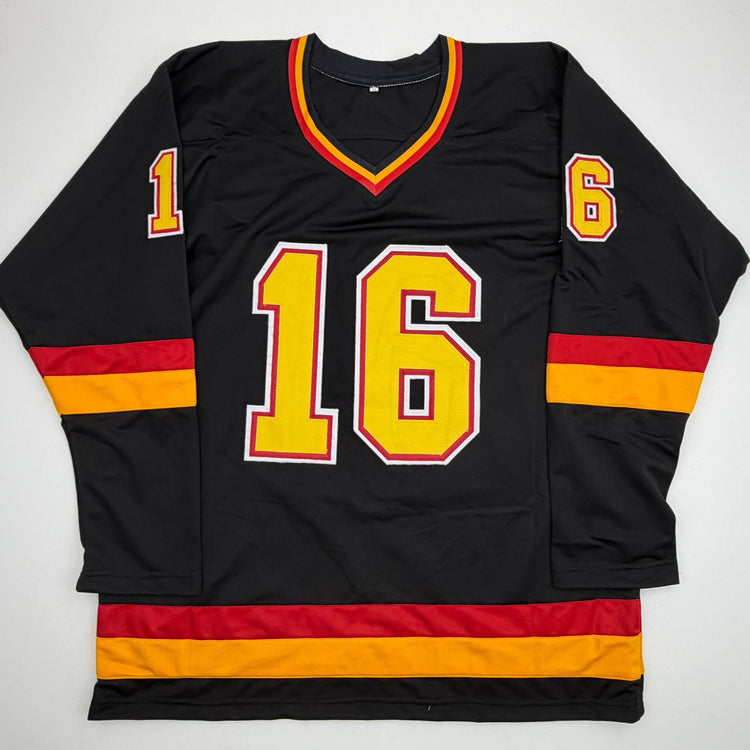 Autographed/Signed Trevor Linden Vancouver Black Hockey Jersey Beckett BAS COA