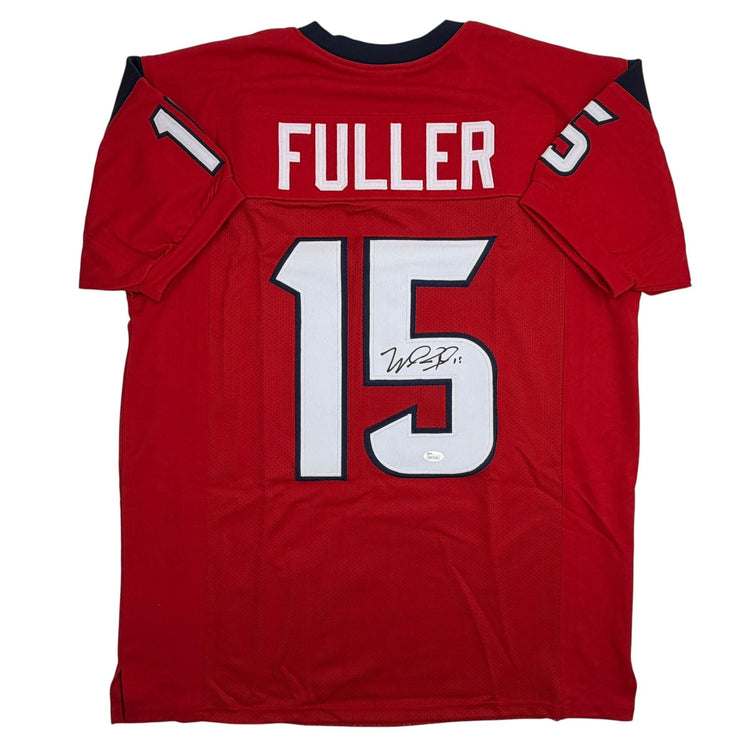 Autographed/Signed Will Fuller Houston Red Football Jersey JSA COA