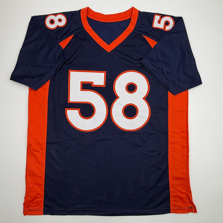 Autographed/Signed Von Miller Denver Blue Football Jersey Beckett BAS COA