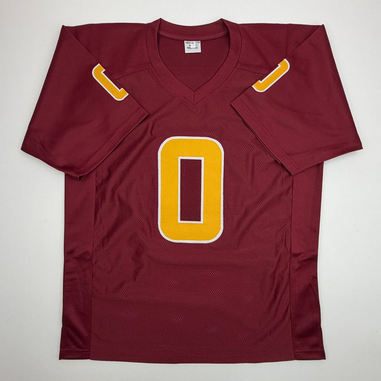 Autographed/Signed Jordyn Tyson Arizona State Maroon College Football Jersey Beckett BAS COA