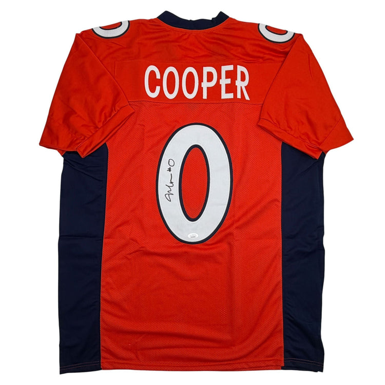 Autographed/Signed Jonathon Cooper Denver Orange Football Jersey JSA COA