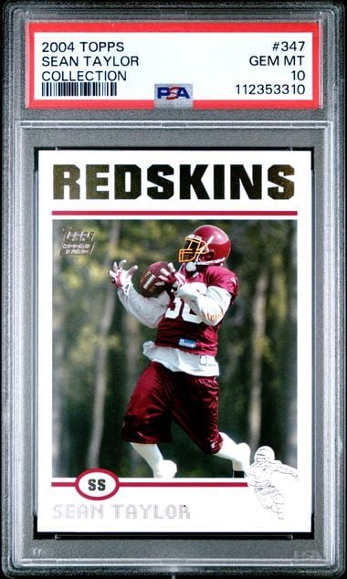 Graded 2004 Topps Sean Taylor #347 Collection Rookie RC Football Card PSA 10 Gem Mint
