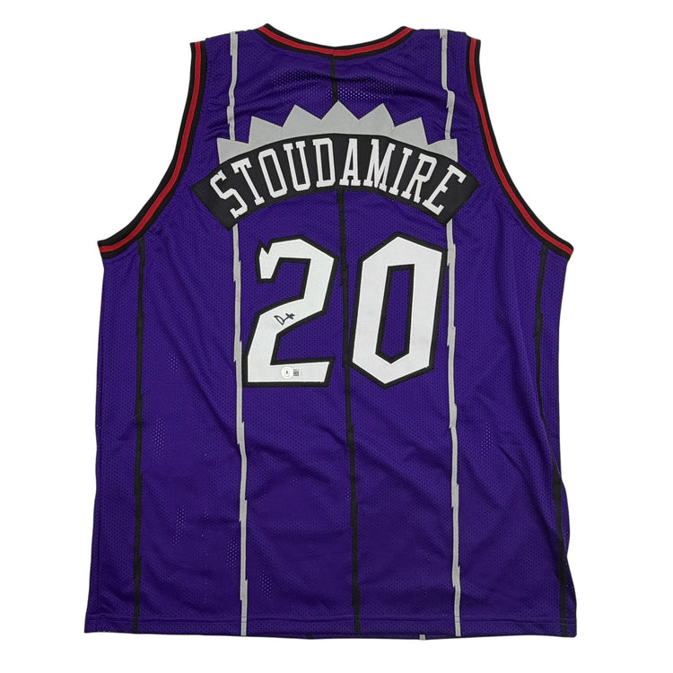 Autographed/Signed Damon Stoudemire Toronto Purple Basketball Jersey Beckett BAS COA