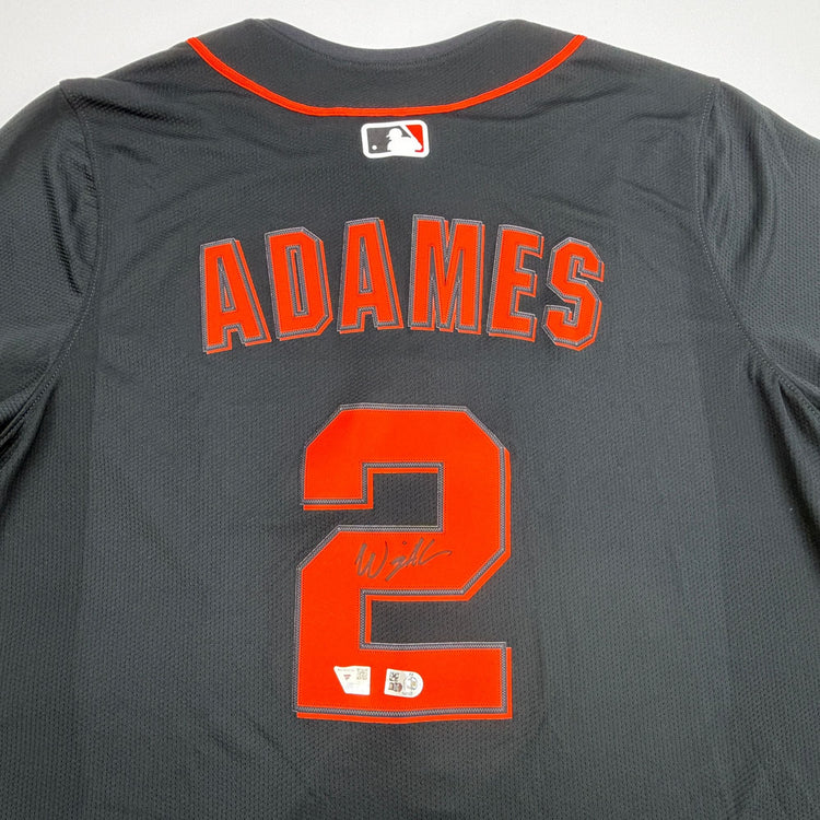Autographed/Signed Willy Adames San Francisco Giants Black Authentic Baseball Jersey Fanatics & MLB COA