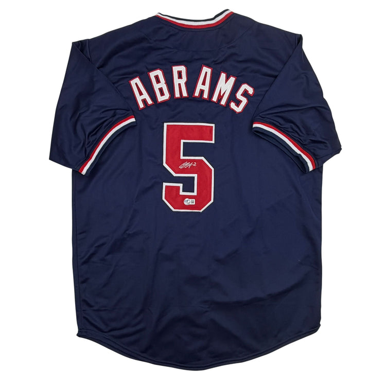 Autographed/Signed CJ Abrams Washington Blue Baseball Jersey Beckett BAS COA