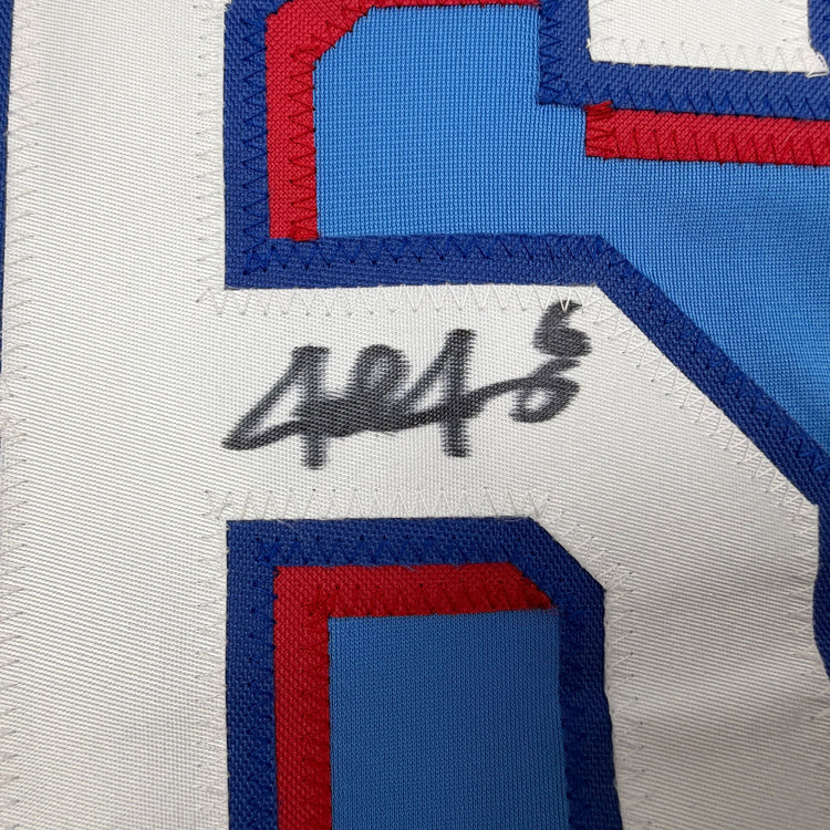 Autographed/Signed Josh Jung Texas Light Blue Baseball Jersey Beckett BAS COA