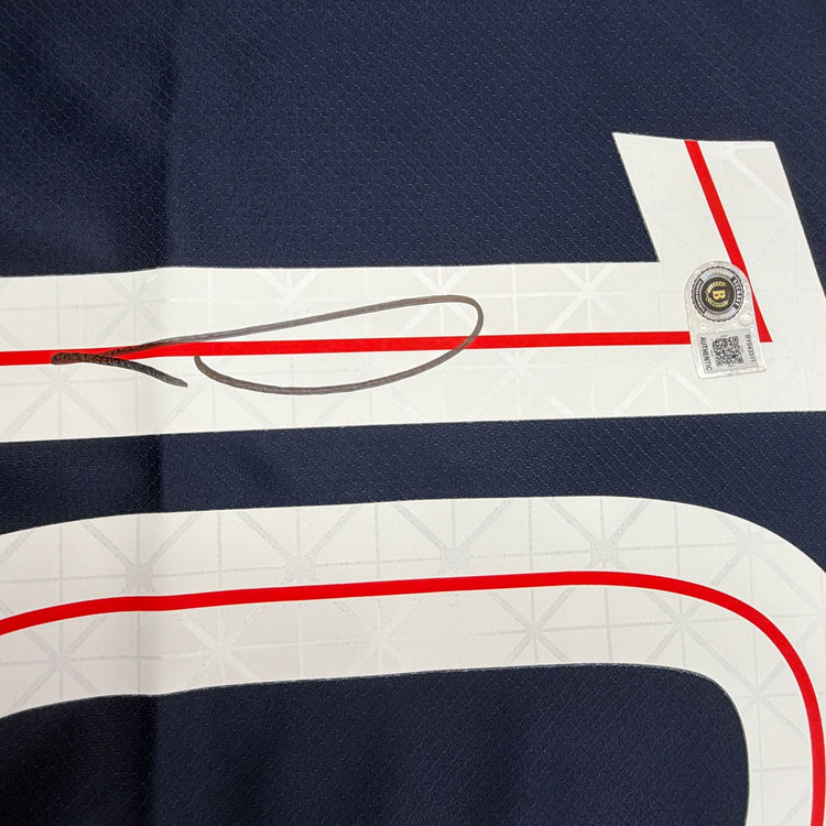 Autographed/Signed Ousmane Dembele PSG Paris Saint-Germain Blue Soccer Jersey Beckett BAS COA