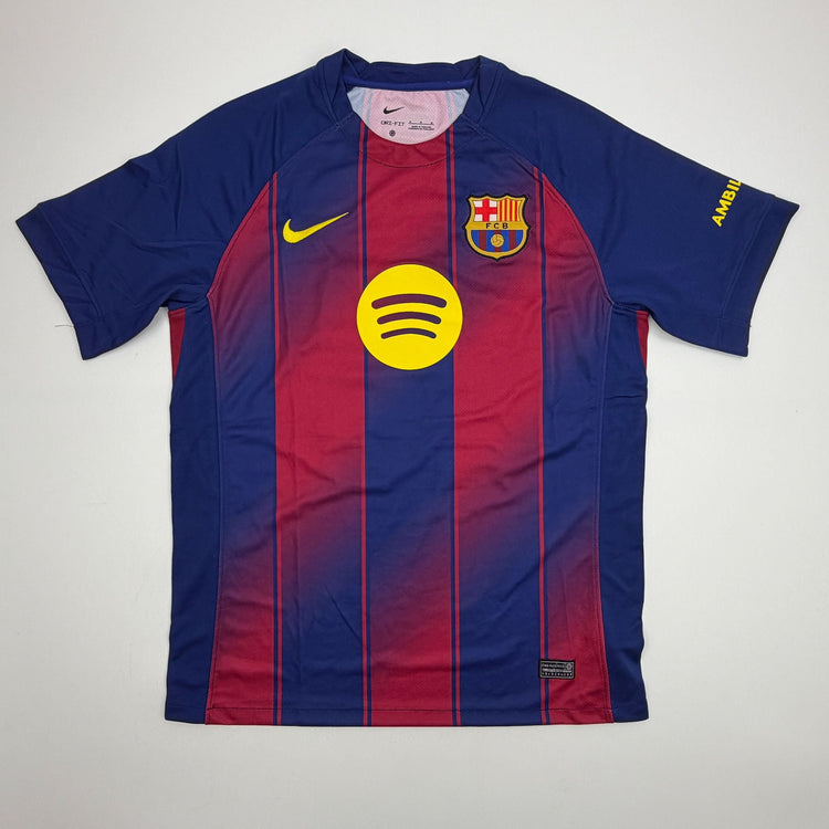 Autographed/Signed Fermin Lopez FC Barcelona Red/Blue Soccer Jersey Beckett BAS COA
