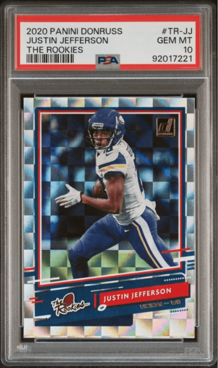 Graded 2020 Panini Donruss Justin Jefferson #TRJJ The Rookies Rookie RC Football Card PSA 10 Gem Mint