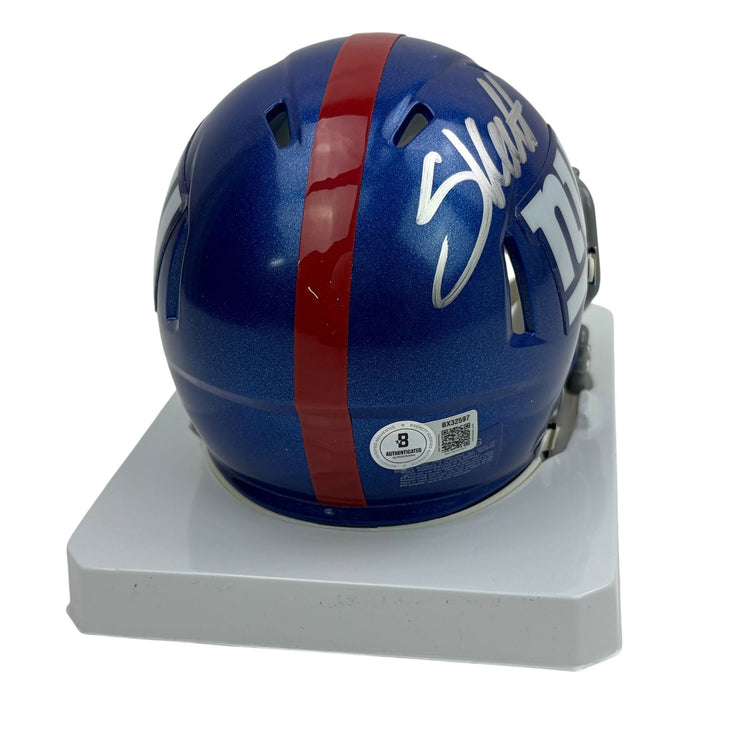 Autographed/Signed Cam Skattebo New York Giants Speed Mini Football Helmet Beckett BAS COA