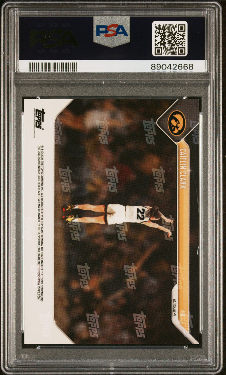 Graded 2023 Topps Bowman U Now Caitlin Clark #49 Rookie RC Basketball Card PSA 9 Mint