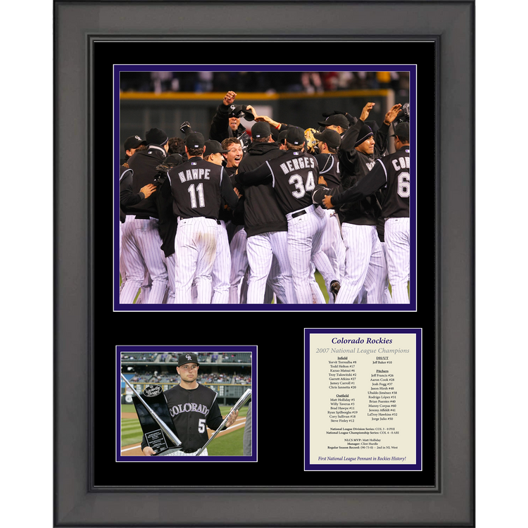 Framed Colorado Rockies 2007 NLCS National League Champions Matt Holliday MVP 11"x14" Baseball Three Photo Collage