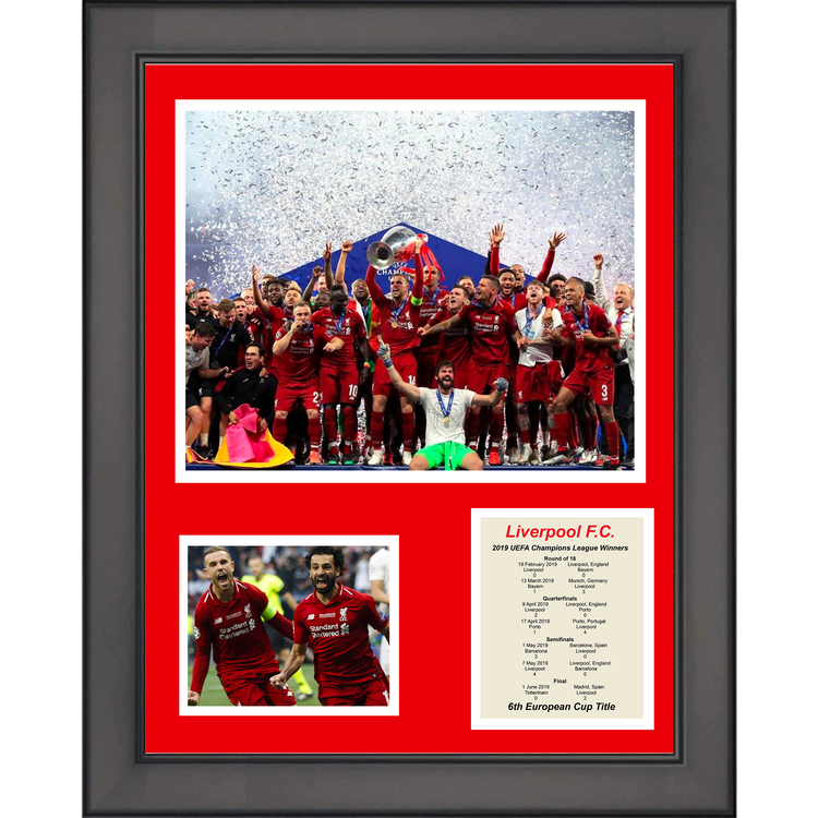 Framed Liverpool F.C. 2019-2020 Premier League Champions Soccer Futbol 11"x14" Three Photo Collage