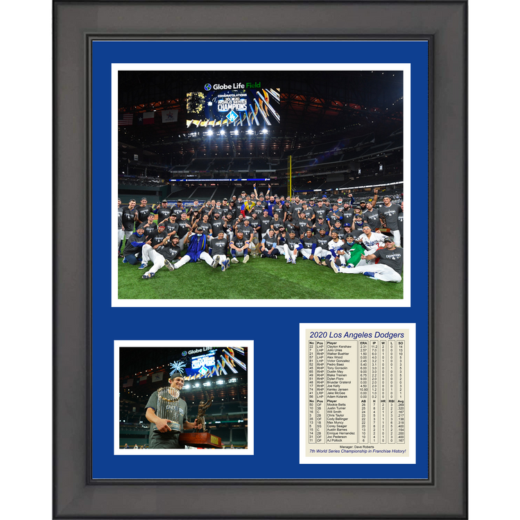 Framed Los Angeles Dodgers 2020 World Series Champions Mound Celebration 11"x14" Baseball Three Photo Collage