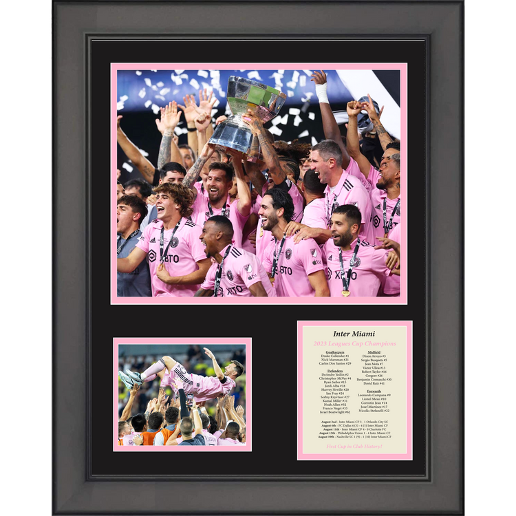 Framed Inter Miami CF 2023 Leagues Cup Champions 11"x14" Soccer Futbol Three Photo Collage
