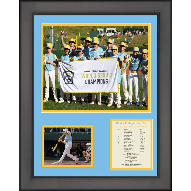 Framed El Segundo, California 2023 Little League World Series Champions 11"x14" Baseball Three Photo Collage