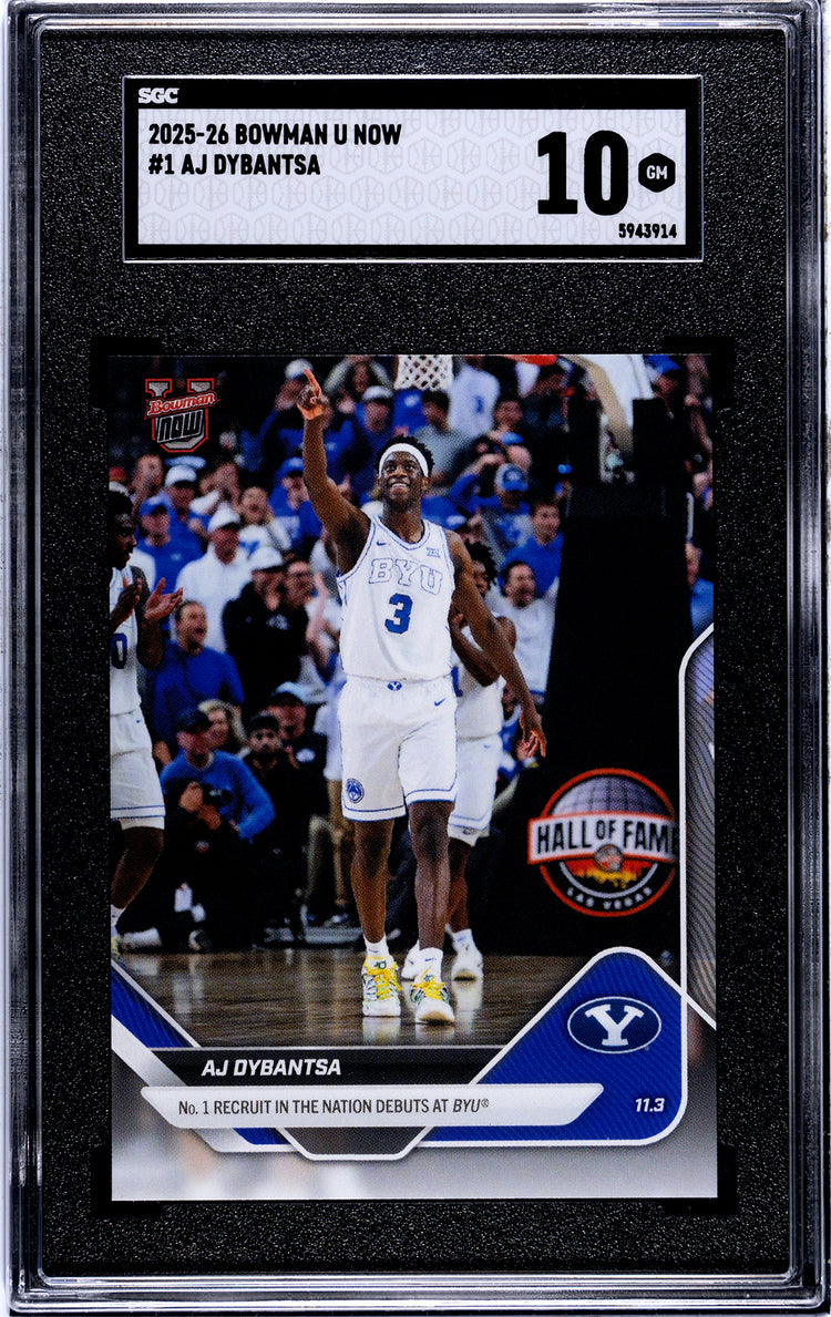 Graded 2025 Topps Bowman U Now AJ Dybantsa #1 Rookie RC Basketball Card SGC 10 Gem Mint