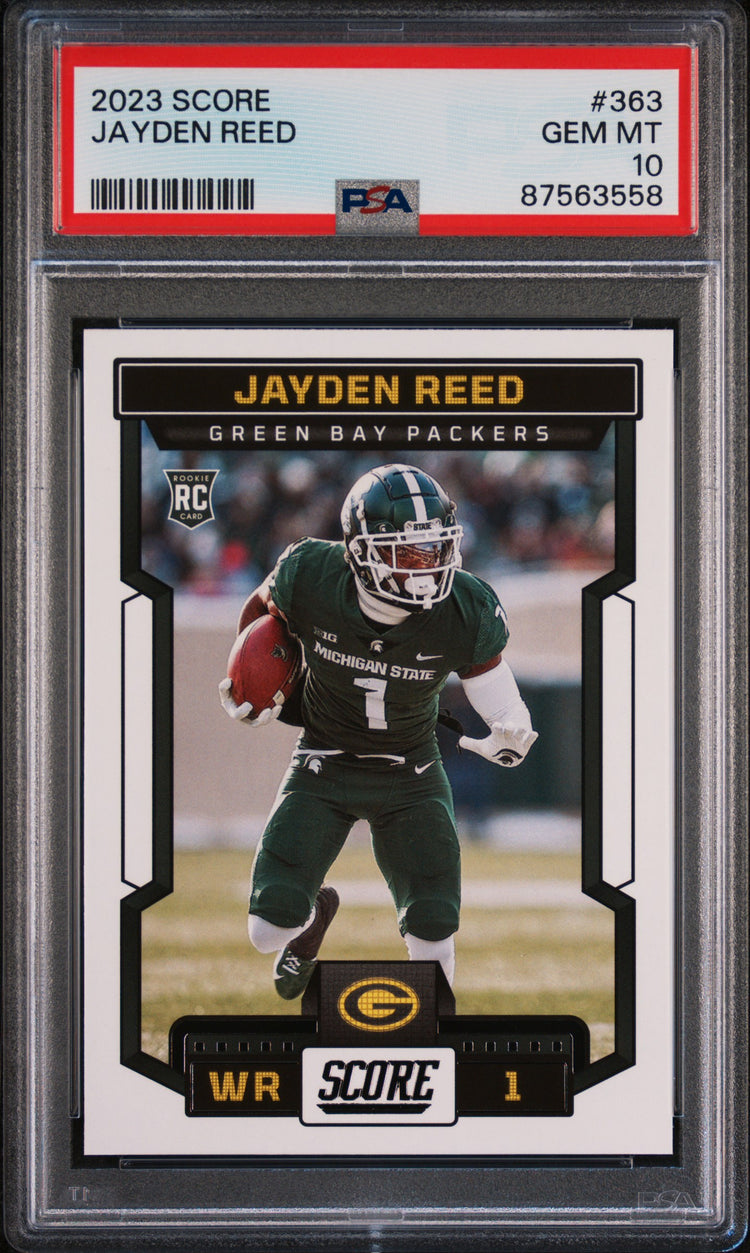 Graded 2023 Panini Score Jayden Reed #363 Rookie RC Football Card PSA 10 Gem Mint