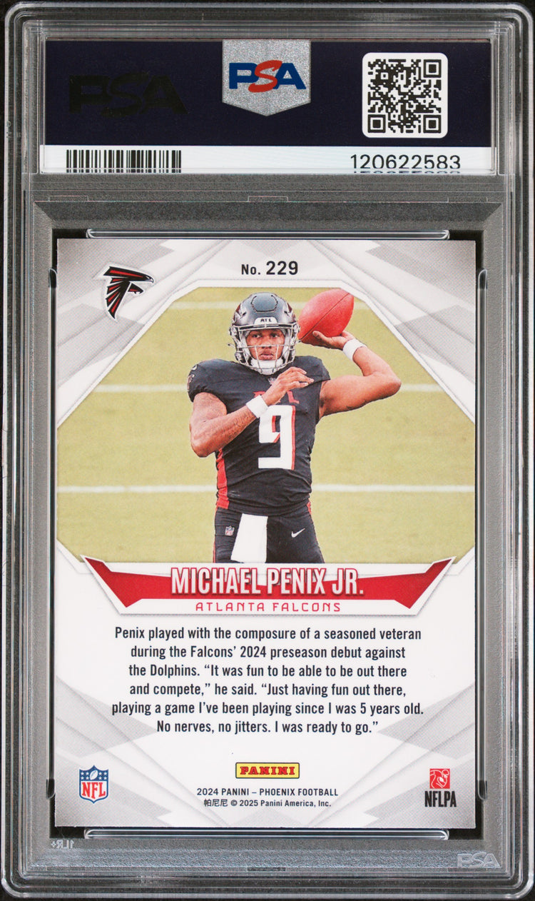 Graded 2024 Panini Phoenix Michael Penix Jr. #229 Rookie RC Football Card PSA 9 Mint