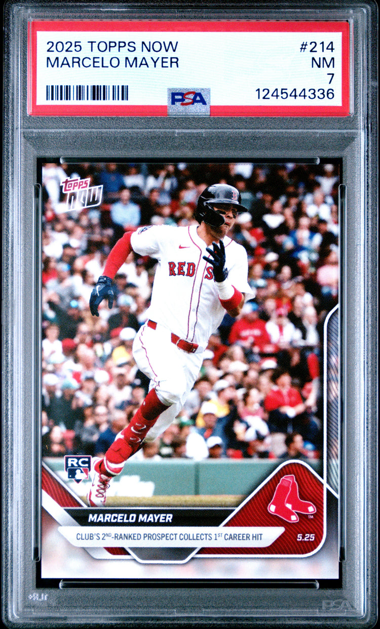 Graded 2025 Topps Now Marcelo Mayer #214 Rookie RC Baseball Card PSA 7 Near Mint