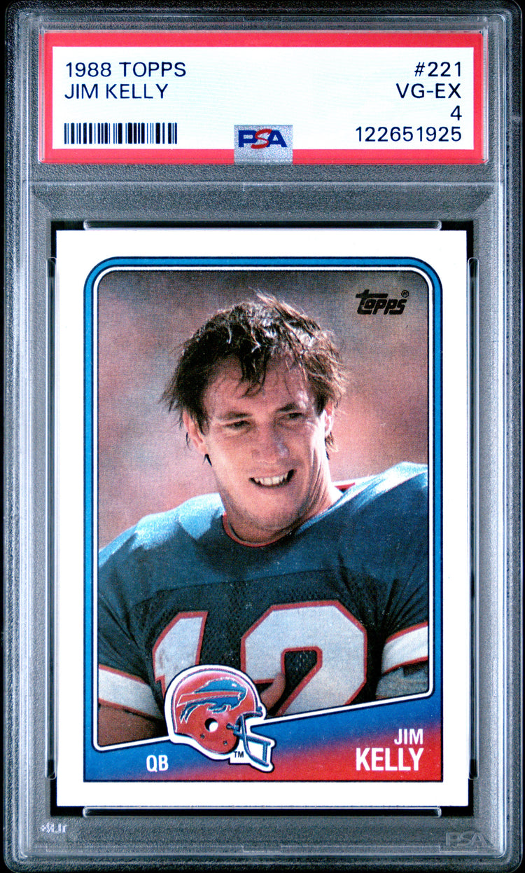 Graded 1988 Topps Jim Kelly #221 Football Card PSA 4 Very Good