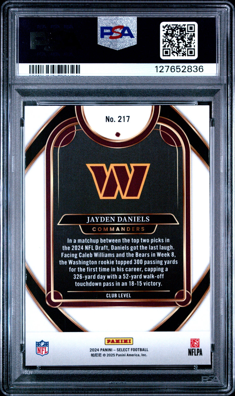 Graded 2024 Panini Select Jayden Daniels #217 Rookie RC Football Card PSA 8 Near Mint