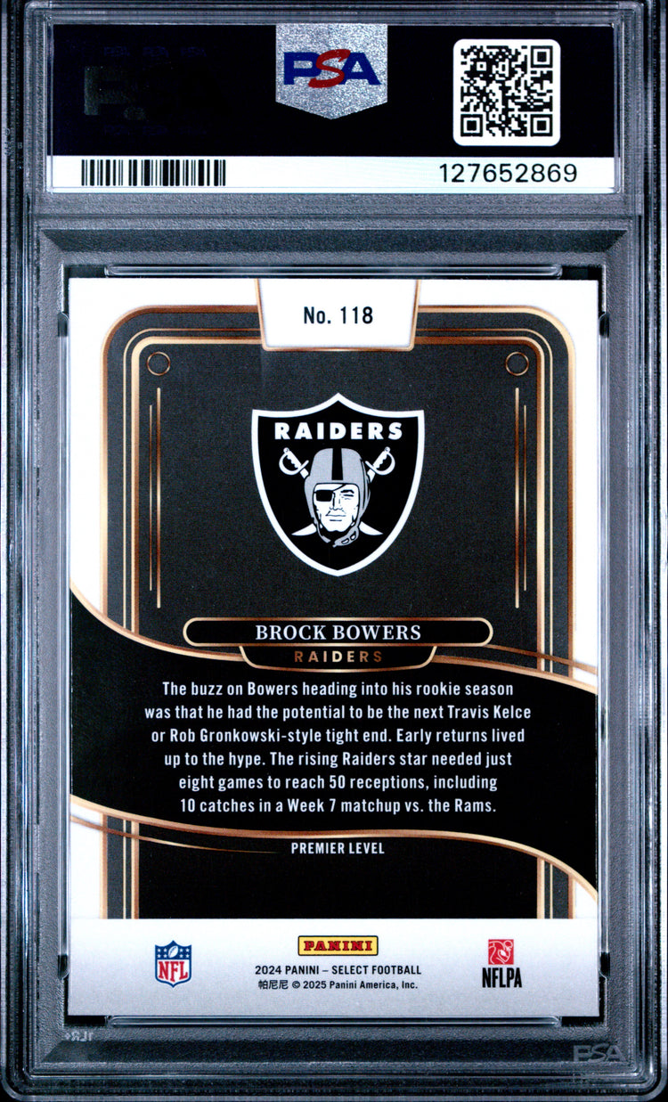 Graded 2024 Panini Select Brock Bowers #118 Rookie RC Football Card PSA 6 Excellent