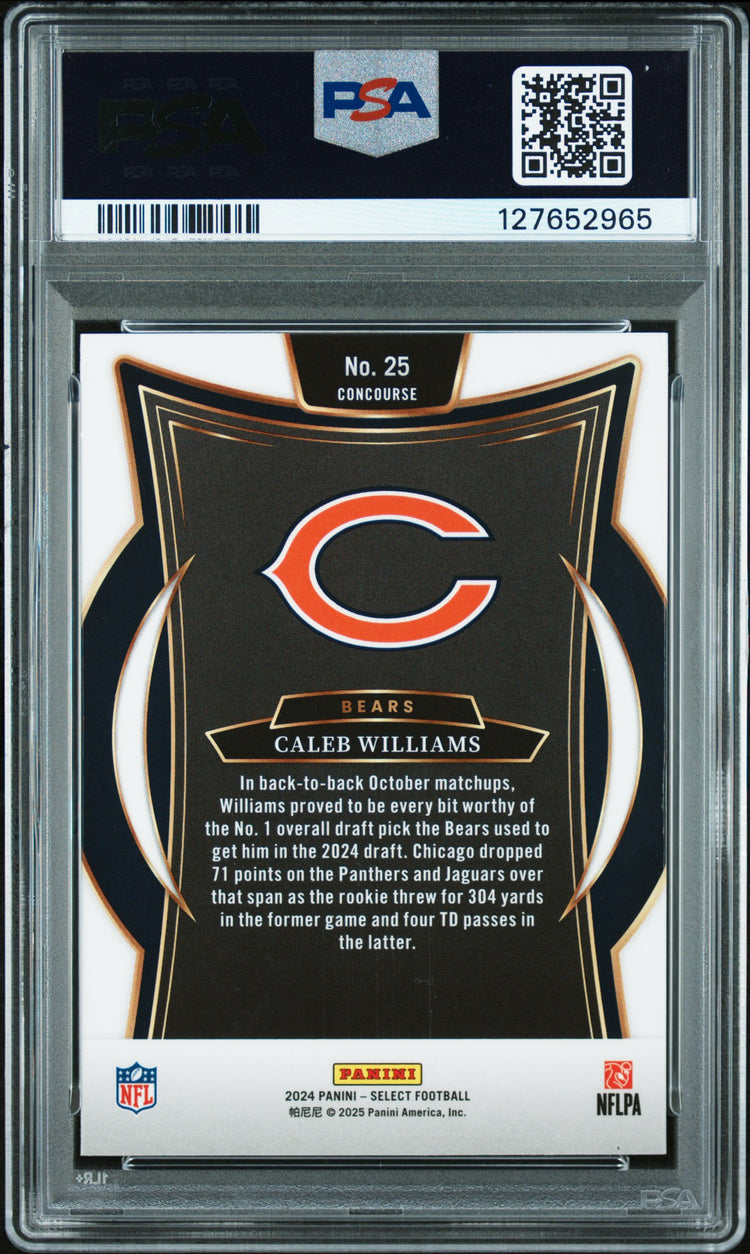 Graded 2024 Panini Select Caleb Williams #25 Rookie RC Football Card PSA 10 Gem Mint