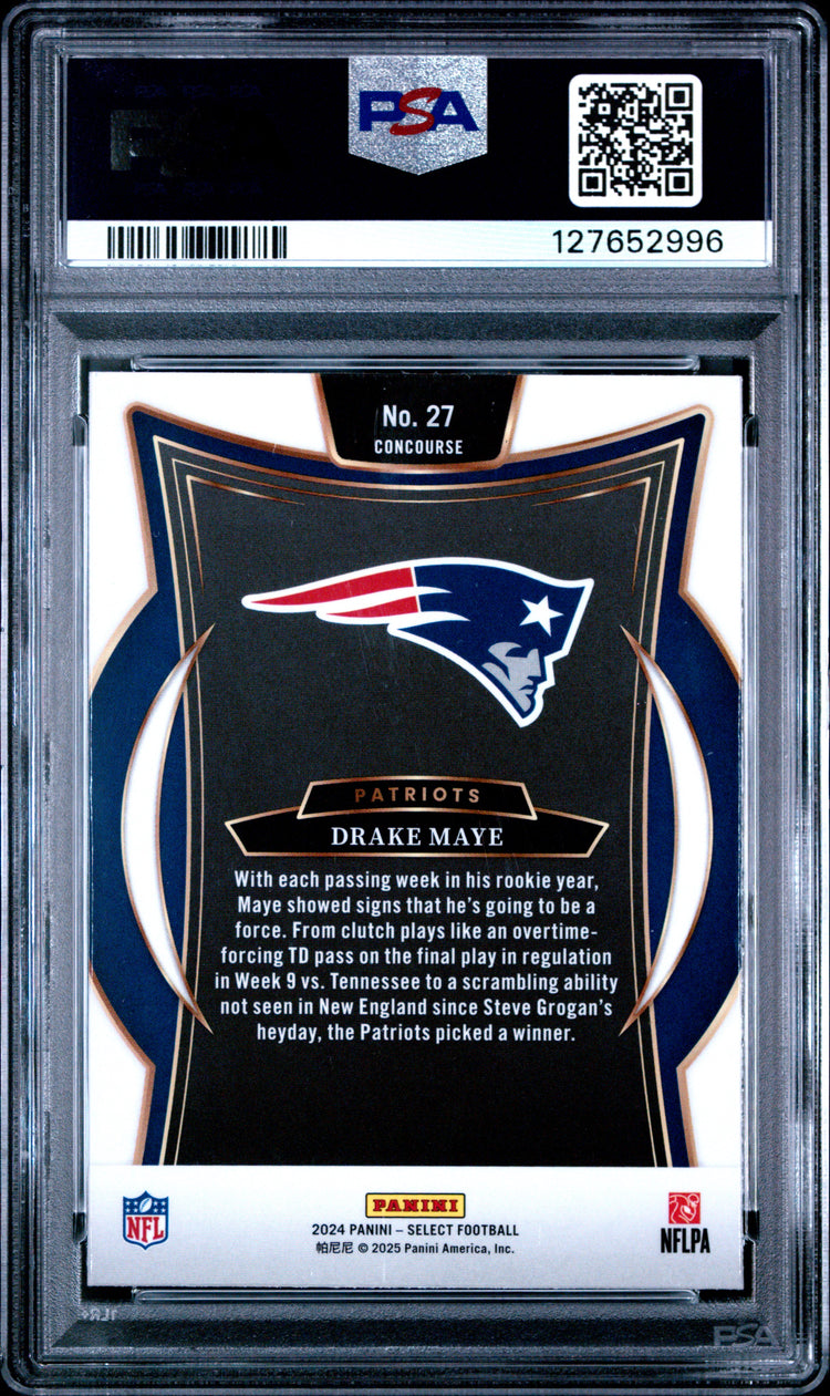 Graded 2024 Panini Select Drake Maye #27 Rookie RC Football Card PSA 5 Excellent