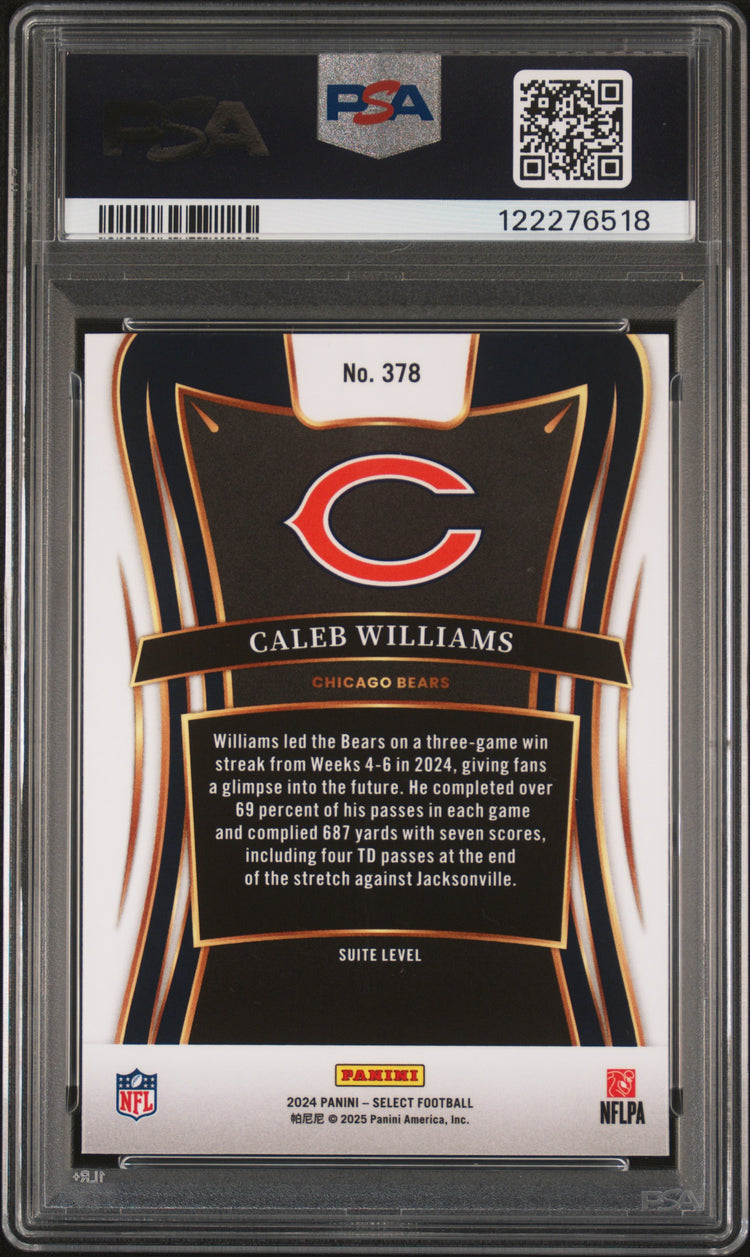 Graded 2024 Panini Select Caleb Williams #378 Rookie RC Football Card PSA 10 Gem Mint