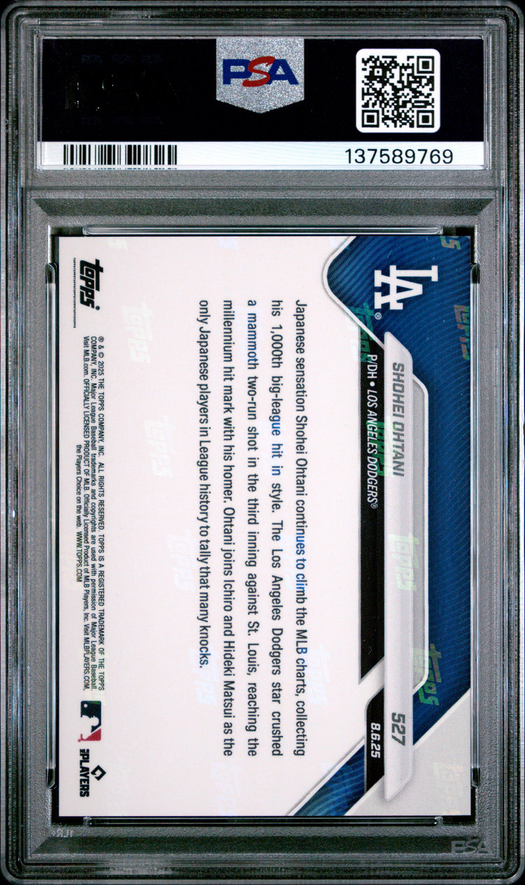 Graded 2025 Topps Now Shohei Ohtani #527 Baseball Card PSA 9 Mint