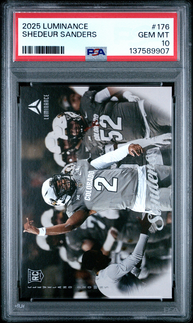 Graded 2025 Panini Luminance Shedeur Sanders #176 Rookie RC Football Card PSA 10 Gem Mint