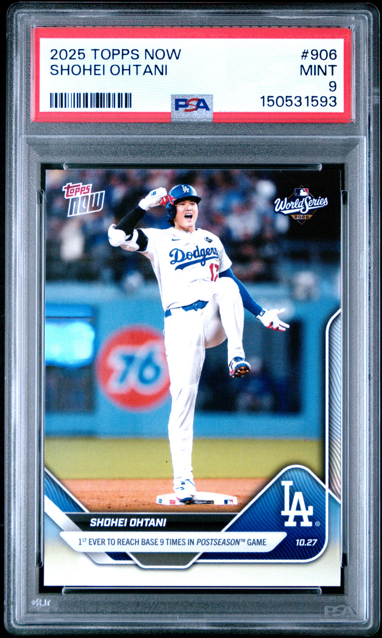 Graded 2025 Topps Now Shohei Ohtani #906 Baseball Card PSA 9 Mint