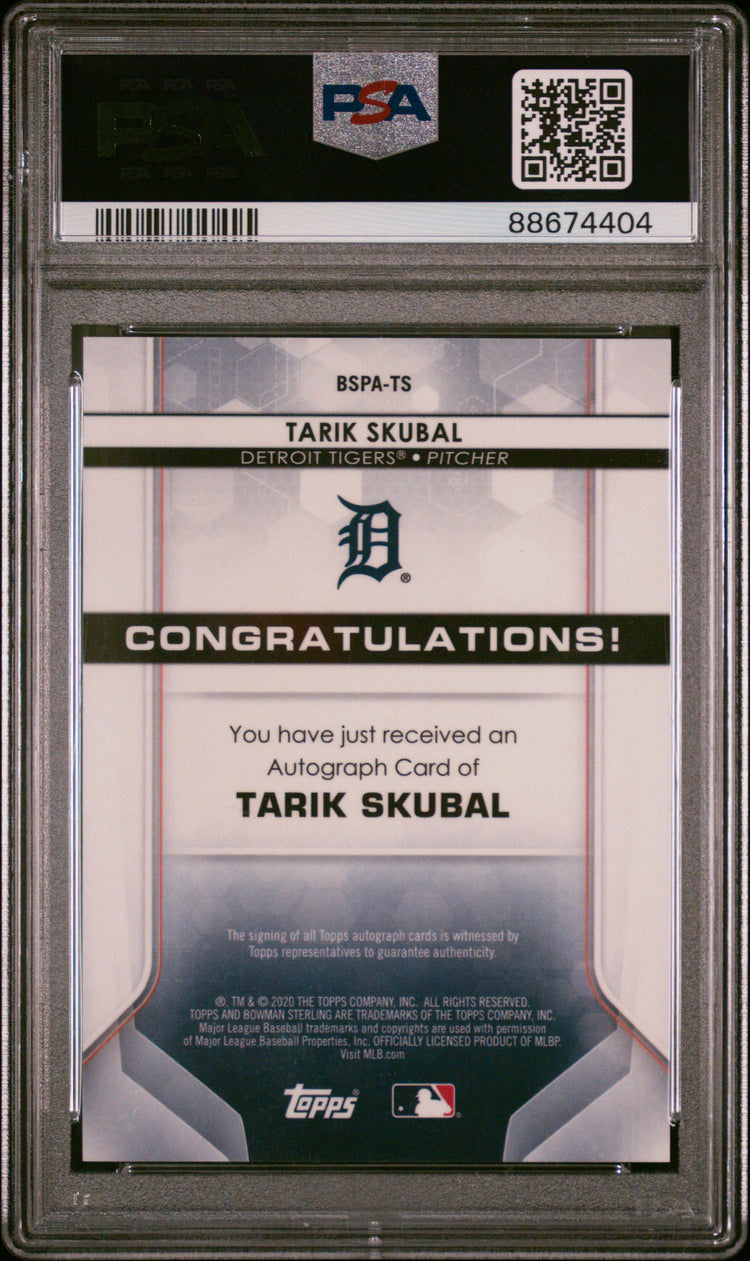 Graded 2020 Topps Bowman Sterling Tarik Skubal #TS Prospects Autographs Rookie RC Baseball Card PSA 10 Gem Mint