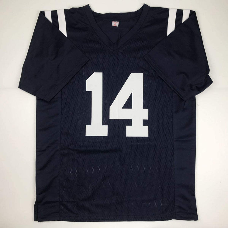 Autographed/Signed DK D.K. Metcalf Ole Miss Blue College Football Jersey JSA COA
