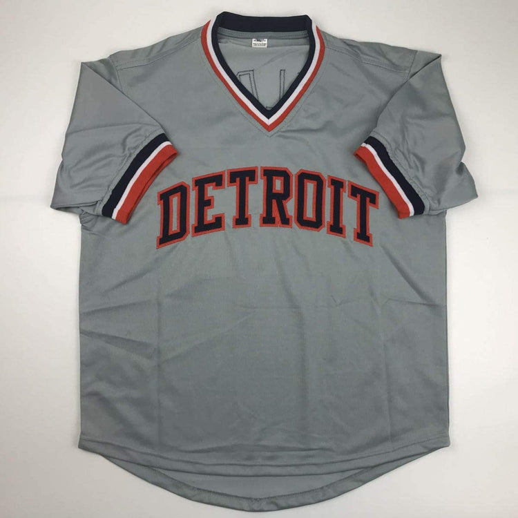 Autographed/Signed Cecil Fielder Detroit Grey Baseball Jersey JSA COA