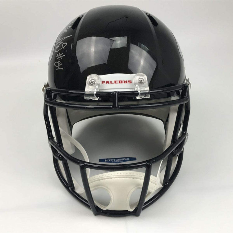 Autographed/Signed Roddy White Atlanta Falcons Full Size FS F/S Replica Football Helmet Beckett BAS COA